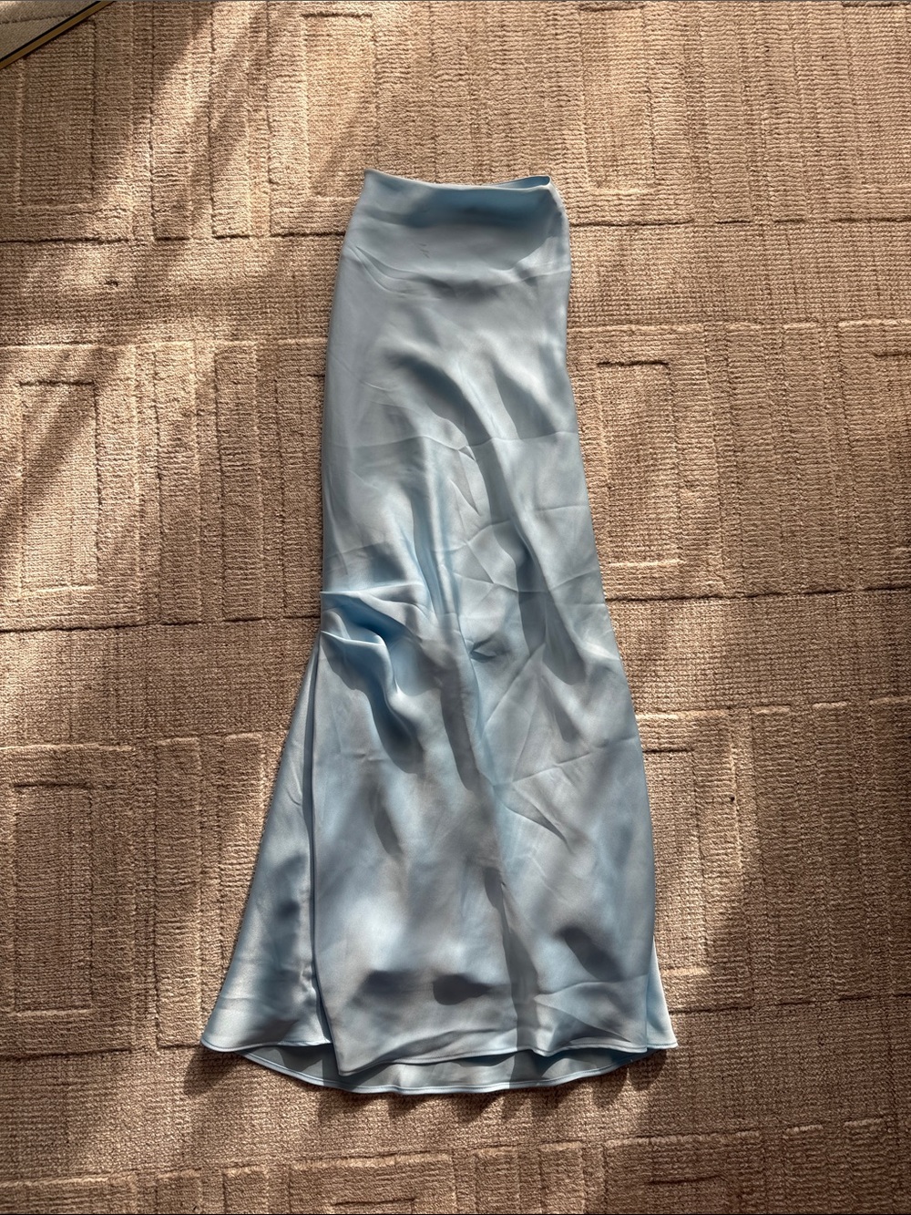 Aritzia Light Blue Satin Halter Mini Dress